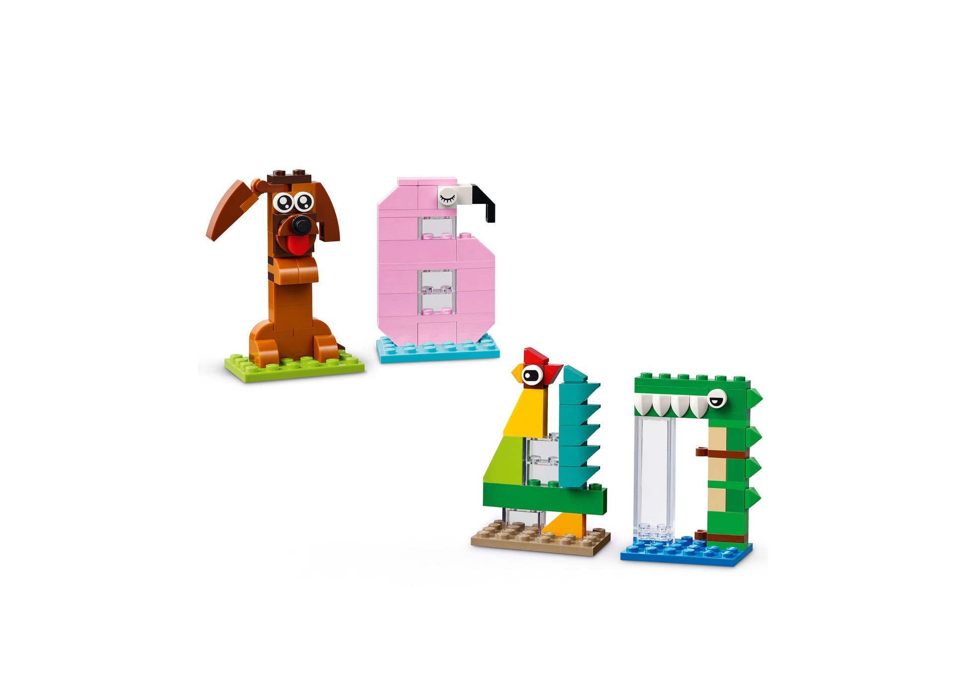 LEGO Birthday Numbers Party Decor Set 40807 featuring colorful buildable numbers in brown, pink, yellow, and green wi...
