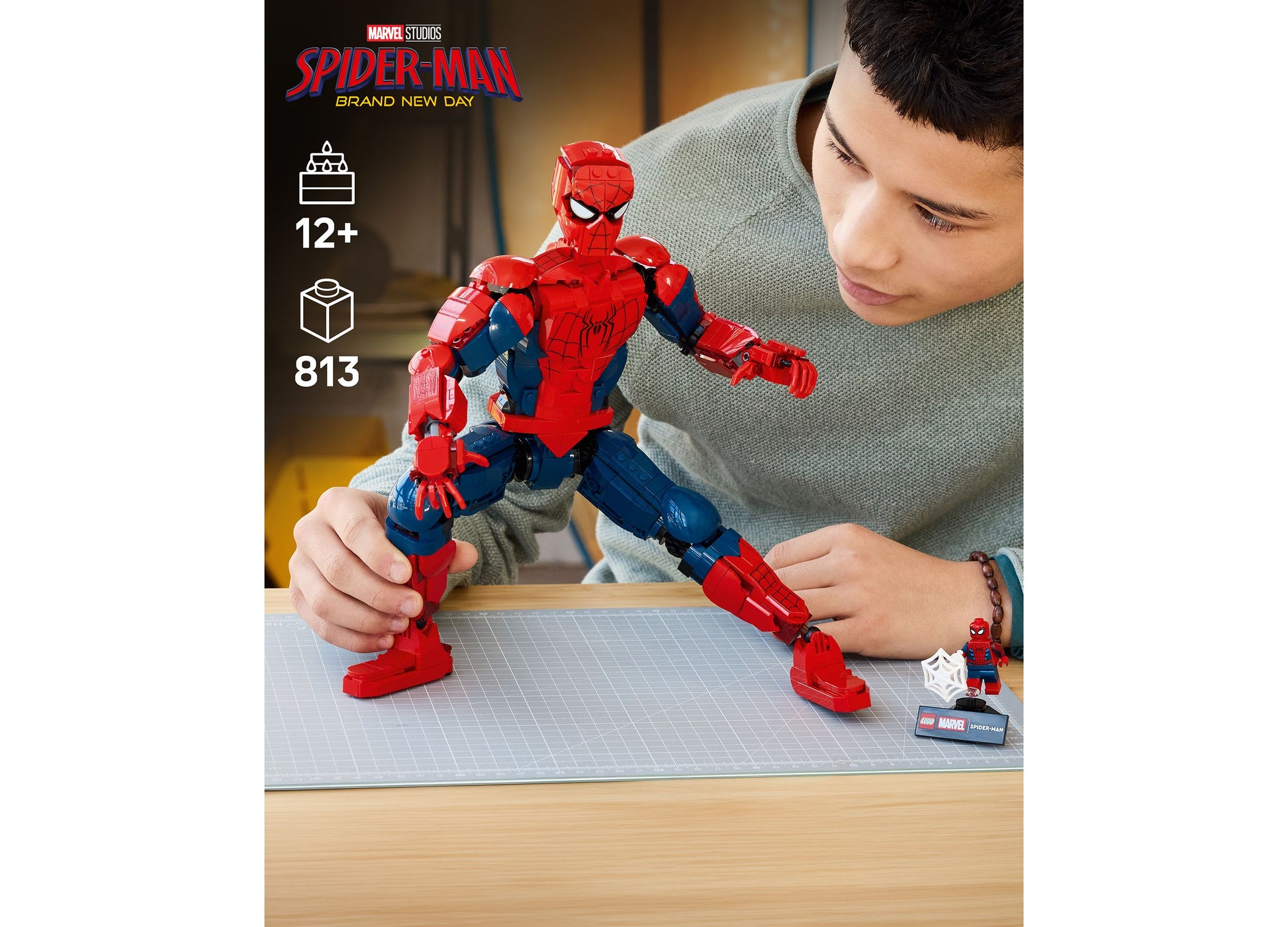 LEGO Marvel Spider-Man Hero Figure Building Toy 76346 with 813 pieces, red and blue articulated minifigure