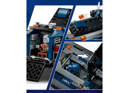 LEGO Marvel Spider-Man Prison Transport Chase 76349 building set with blue and black vehicle, minifigures, and detail...