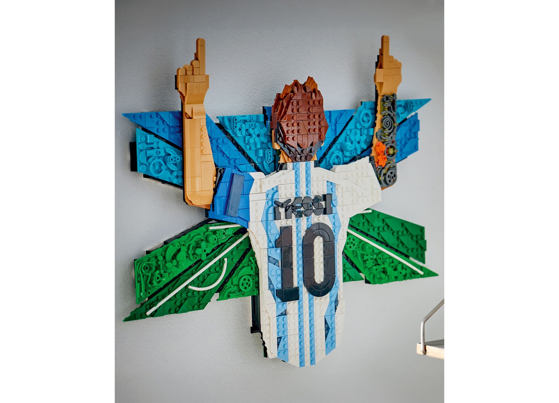 LEGO Lionel Messi Celebration Building Toy 43018 featuring blue and white striped jersey with number 10