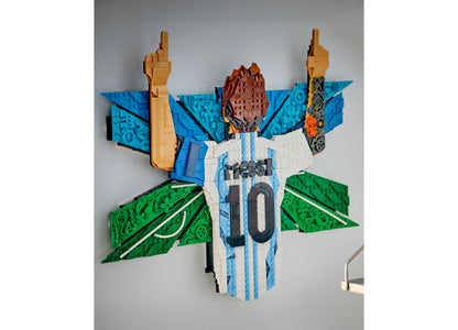 LEGO Lionel Messi Celebration Building Toy 43018 featuring blue and white striped jersey with number 10