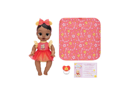 Disney Darlings Snuggly Stars Pooh Doll with red dress, bow, and accessories