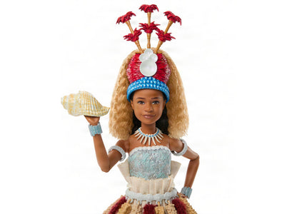 Disney Princess Collector Moana Fashion Doll, Live-Action Ceremonial Look, Shell Accessory, Collectible Doll