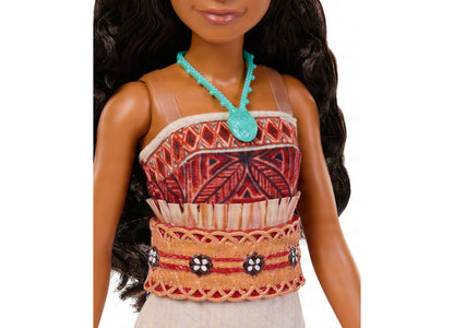 Disney Princess Moana Fashion Doll with removable red and tan outfit, turquoise necklace accessory