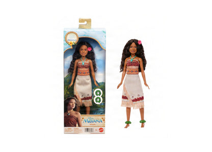 Disney Princess Moana Fashion Doll in coral and white outfit with accessories