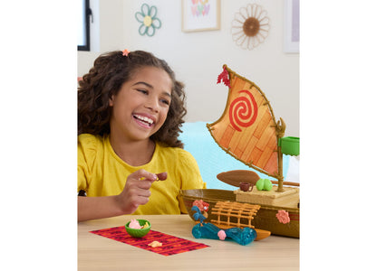 Disney Princess Moana Ocean Voyager Canoe Playset, Floating Boat, Fashion Doll Playset