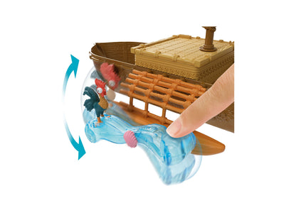 Disney Princess Moana Ocean Voyager Canoe Playset, Floating Boat, Fashion Doll Playset