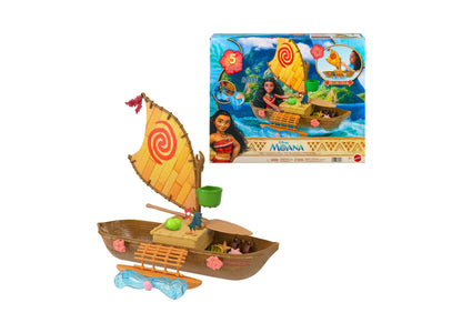 Disney Princess Moana Ocean Voyager Canoe Playset, Floating Boat, Fashion Doll Playset