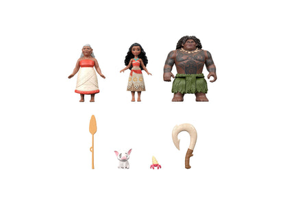 Disney Moana 7-Piece Character Set with Moana, Maui, Grandma, Pua, Tamatoa figures and accessories