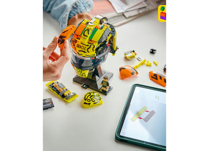 LEGO McLaren F1 Lando Norris Helmet 43023 yellow and orange building set with minifigure