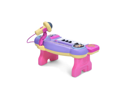 Bluey Sing-Along Keyboard toy in pink, purple and yellow with microphone for ages 3+