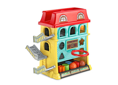 VTech Up & Down Activity Town colorful interactive learning center with yellow, red, and turquoise design