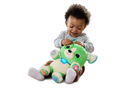 LeapFrog My Best Pal Scout green and cream plush toy with interactive buttons