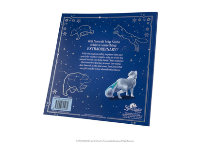Elf on the Shelf Extraordinary Noorah 2-Piece Book & Plush Set showing blue storybook with white arctic fox character...