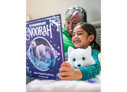 Elf on the Shelf Extraordinary Noorah 2-Piece Book & Plush Set with purple book and white plush character
