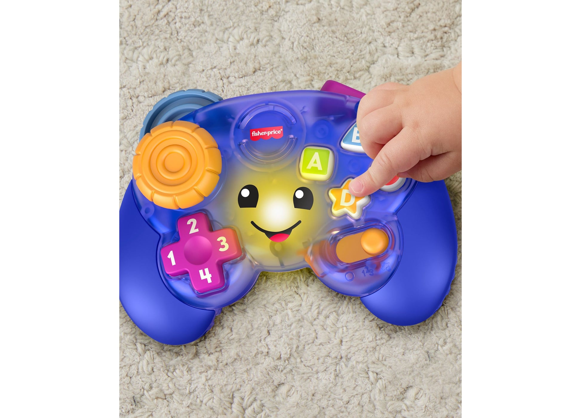 Fisher Price Laugh and Learn Controller with interactive buttons and musical features in blue