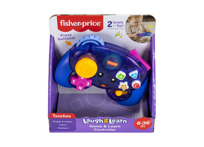 Fisher Price Laugh and Learn Game Controller in blue and purple with yellow buttons and interactive features