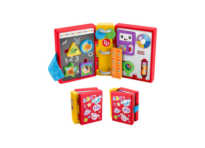 Fisher Price Laugh and Learn 123 Schoolbook Smart Stages interactive book with red case and colorful learning activities