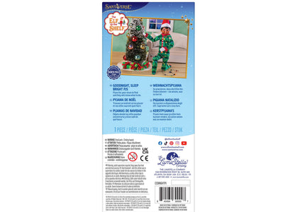 Elf on the Shelf Goodnight Sleep Bright green pajamas with Christmas tree design for dolls