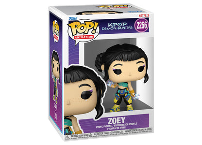 Funko POP Animation KPOP Demon Hunters Zoey vinyl figure #2256 with black hair and colorful outfit