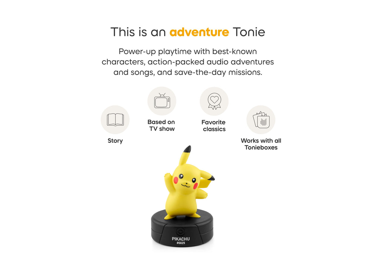 Tonies Pokémon Pikachu yellow audio figurine with black base for interactive storytelling