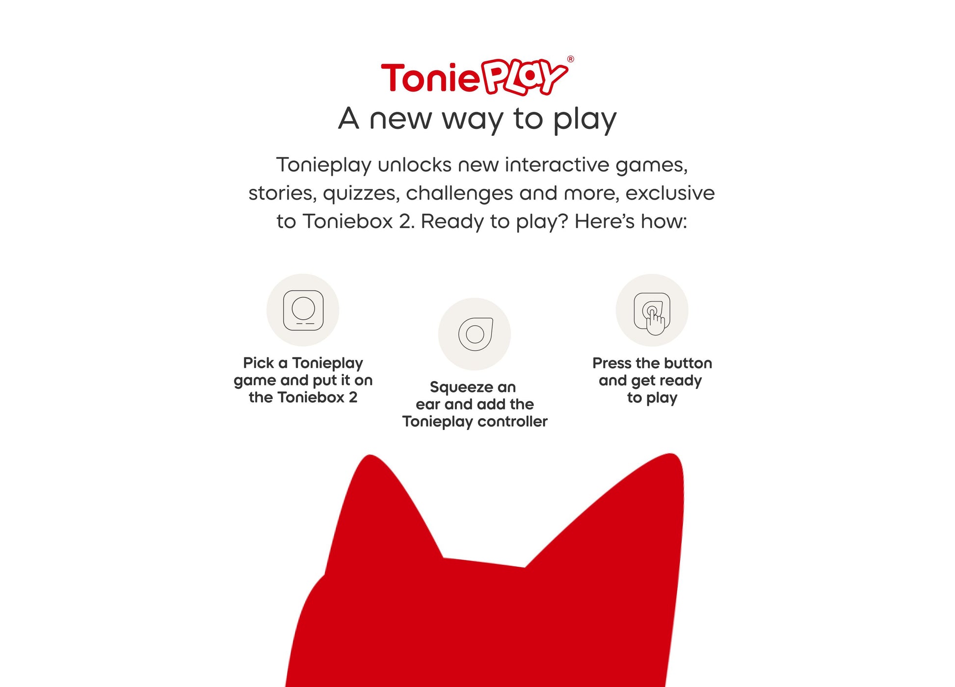 Tonies Guess Who Monster Mysteries game disc with red Tonie character and setup instructions