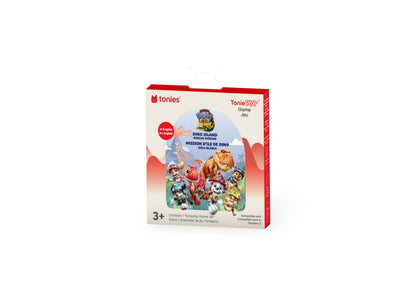 Tonies Tonieplay PAW Patrol Dino Island Rescue Mission board game box for ages 3+, featuring colorful characters and ...