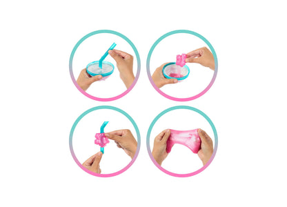 Barbie Pop Reveal Sea Slushy doll with color-change hair, scented pet, and drink accessory in turquoise and pink