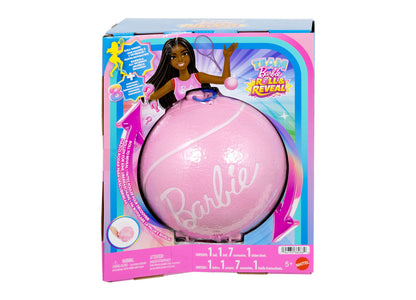 Barbie Team Barbie Roll & Reveal Tennis Player doll with brunette hair in pink outfit, shown with pink ball and acces...