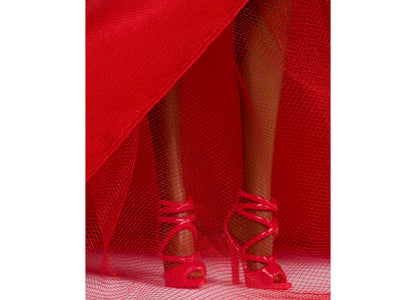 Barbie 2026 Holiday 13-Inch Collectible Fashion Doll in red strapless gown with bow detail