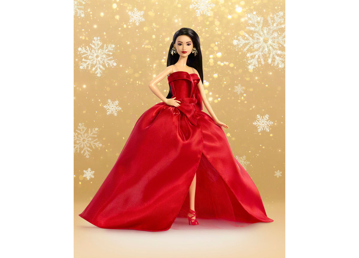 Barbie Signature 2026 Holiday Collectible Fashion Doll in red gown with bow