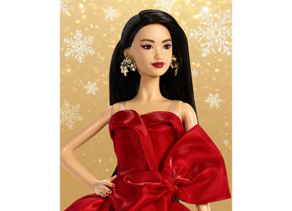 Barbie Signature 2026 Holiday Collectible Fashion Doll in red gown with bow