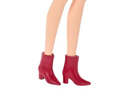 Barbie Fashionistas Doll 246 wearing red block-heel ankle boots