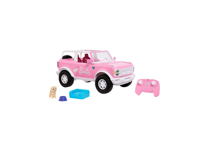 Barbie Ford Bronco pink remote-control toy car with accessories and controller
