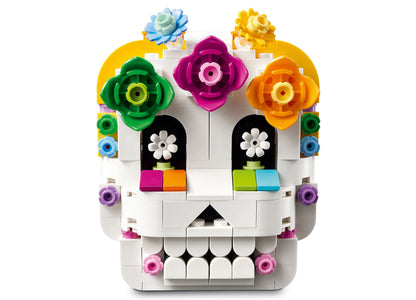LEGO Día De Los Muertos Altar of the Dead 40811 building set with colorful flowers and white skull design