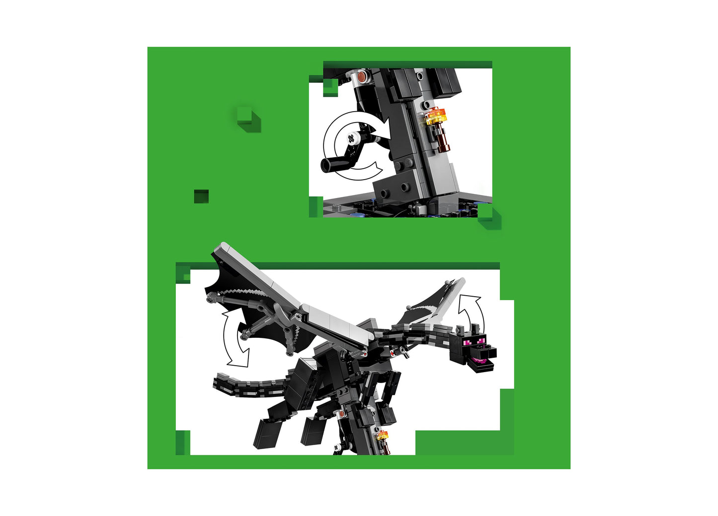 LEGO Minecraft The Ender Dragon 21595 building set with black dragon figure and articulated wings