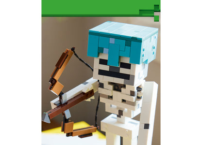 LEGO Minecraft Skeleton 21594 building set with turquoise-headed figure holding brown crossbow