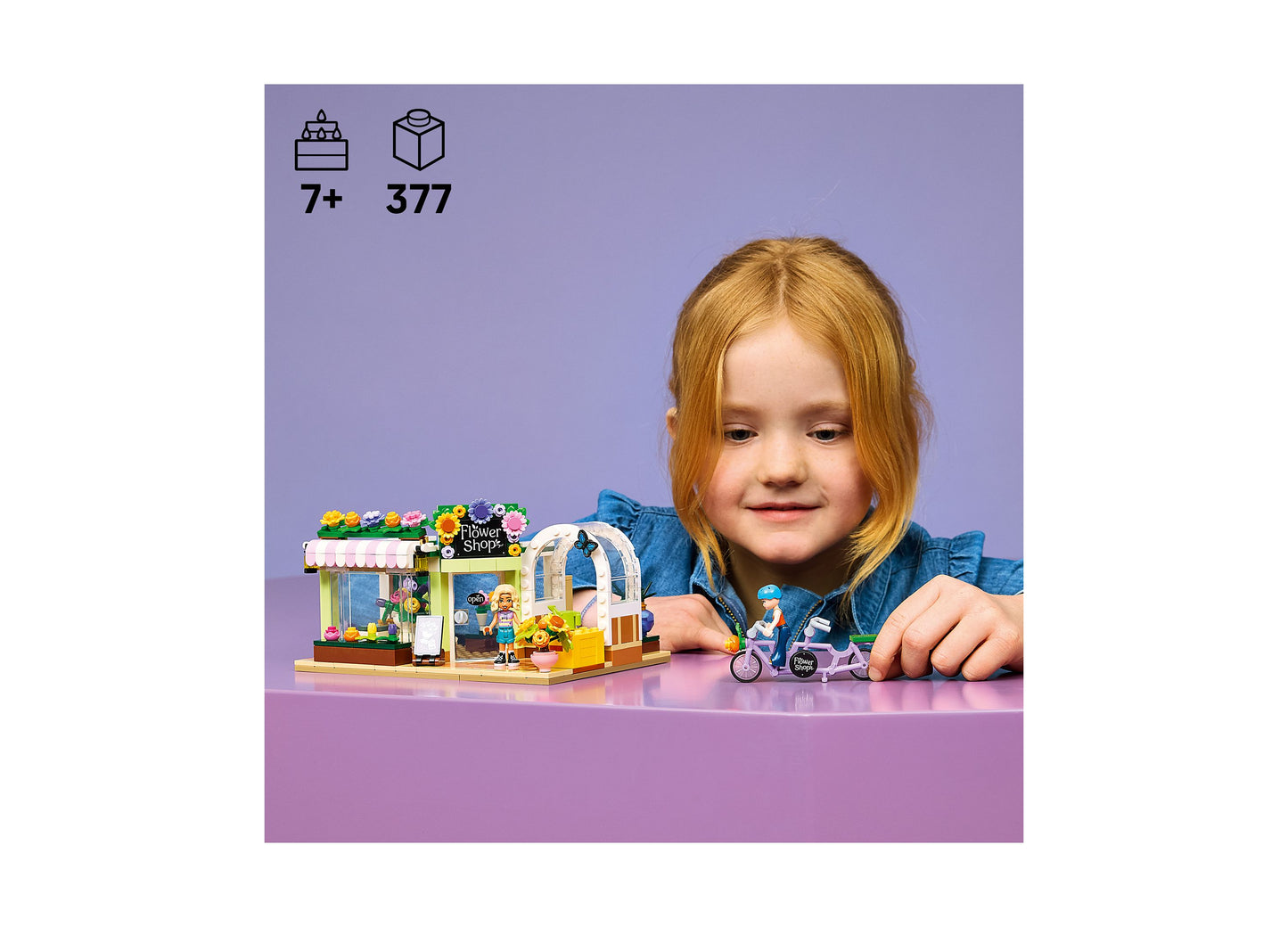 LEGO Friends Creative Flower Shop 42693 building set with 377 pieces for ages 7+, featuring colorful flower displays ...