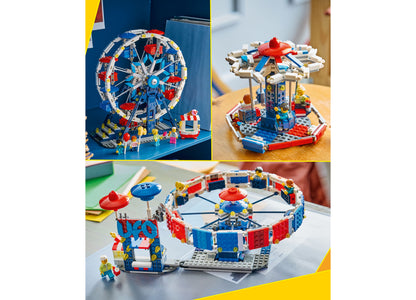 LEGO Creator Iconic Ferris Wheel 31389 building set with red, blue and white pieces shown from multiple angles