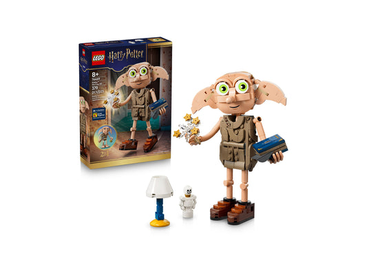 LEGO Harry Potter Dobby the Free Elf 76469 building set with tan figure, blue book, and accessories