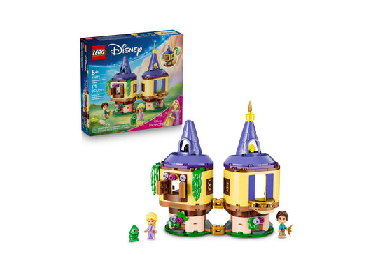 LEGO Disney Princess Rapunzel's Mini Tower 171-Piece Building Set with purple-roofed tower, yellow walls, Rapunzel mi...