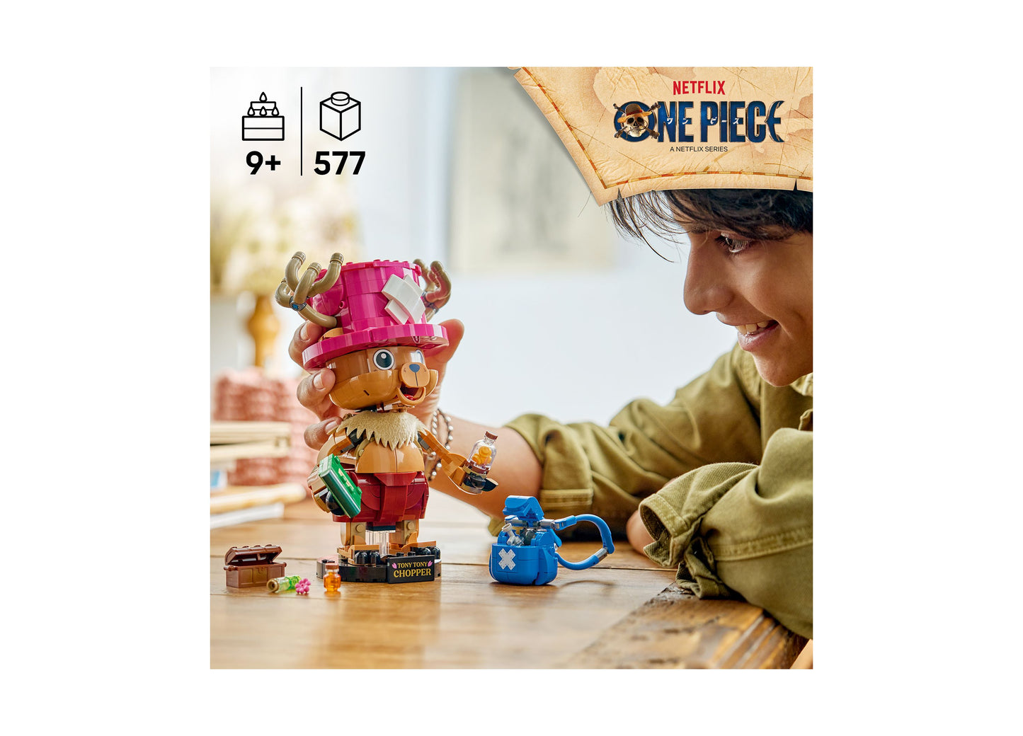 LEGO ONE PIECE Tony Tony Chopper 75643 buildable figure with pink hat and red outfit