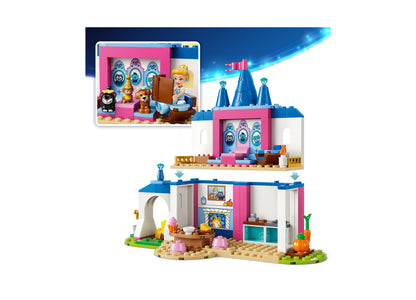 LEGO Disney Princess Cinderella Animal Friends Castle 43283 building set with pink and blue castle pieces