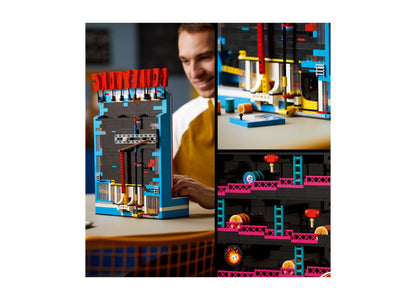LEGO Super Mario Donkey Kong Arcade set with colorful building pieces and interactive elements