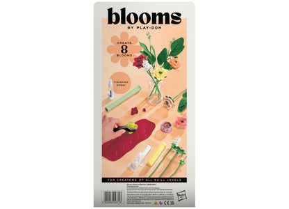 Play-Doh Blooms Rosy Petite Bouquet flower-making kit with tools, vase, and colorful dried flowers