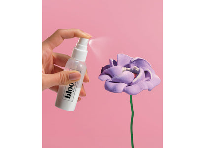 Play-Doh Blooms DIY Garden Bouquet Kit with purple flower on pink background