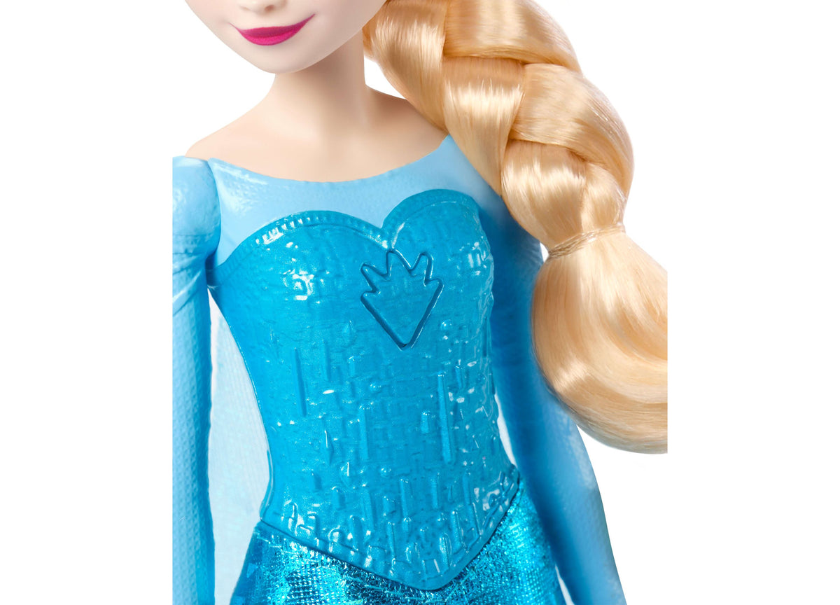 Disney Princess Singing Elsa 11-inch light-up fashion doll in blue sequined dress with blonde braid