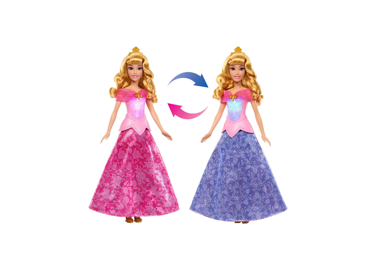 Disney Princess Aurora 13-inch doll with transforming dress that changes from pink to purple