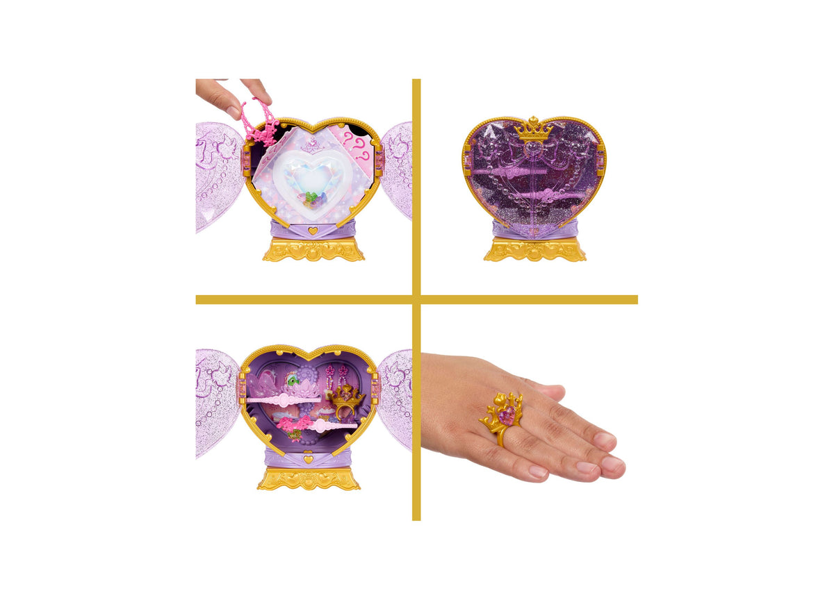 Disney Princess Jewel Reveal Rapunzel fashion doll with gem box, ring, and accessories in purple and gold