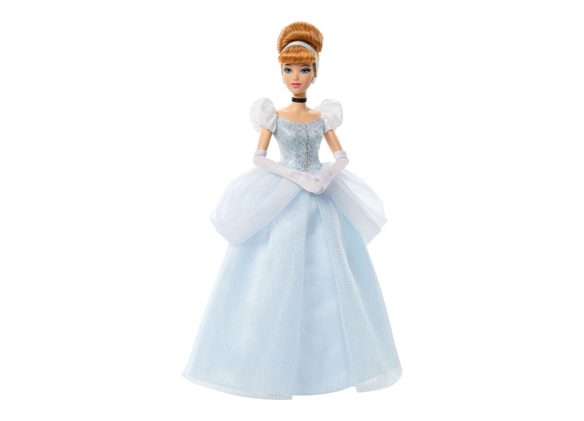 Disney Princess Cinderella Fashion Doll in light blue ball gown with white gloves and black choker necklace